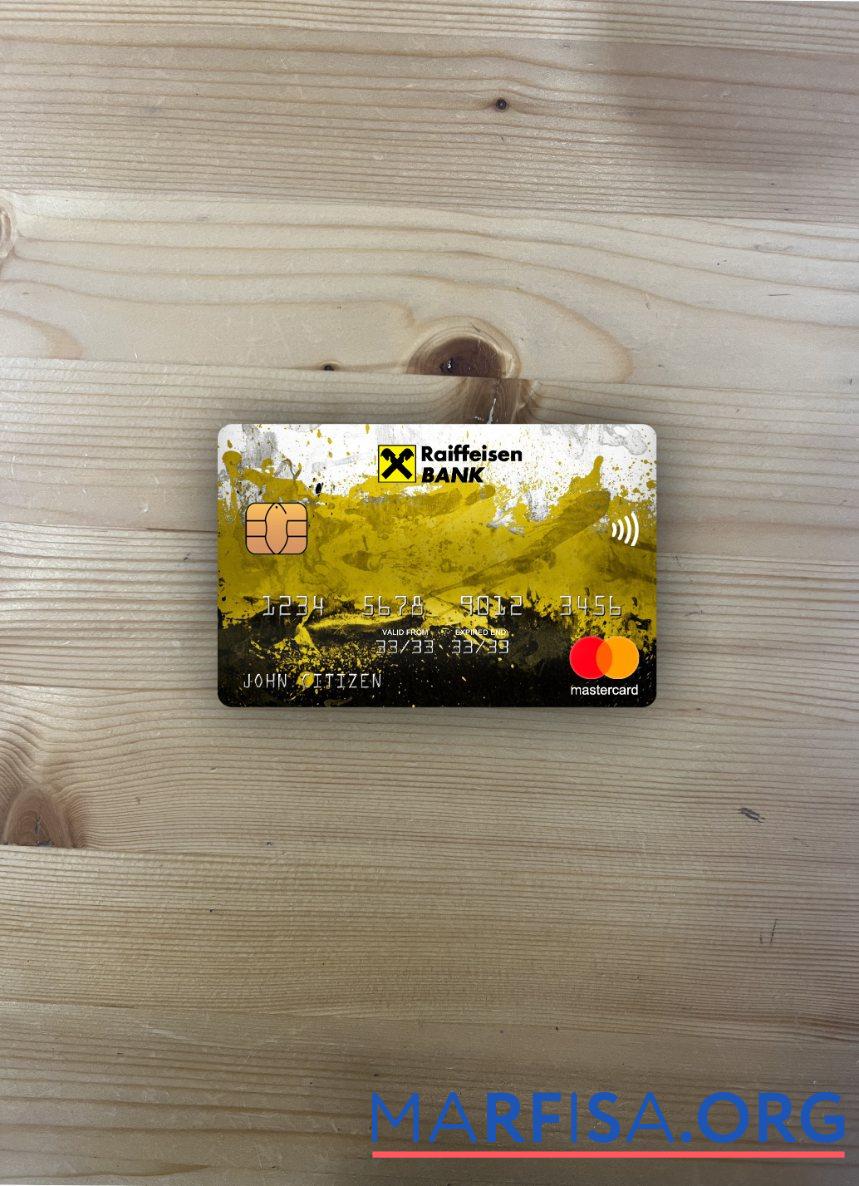 Blank Romania Raiffeisen bank mastercard photolook front example